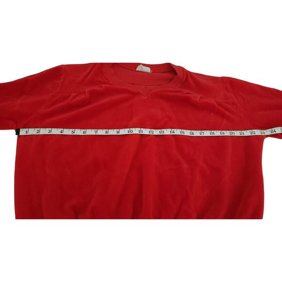 Vintage Max Hurn Red V- Neck Long Sleeve Pullover Velour Blouse Women's Size 12 - Picture 4 of 13